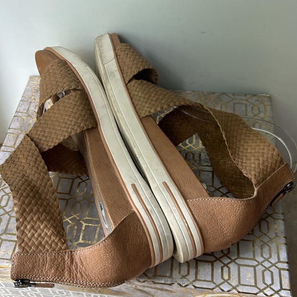Eileen Fisher Woven Leather Strappy Wedge Sandals Women's size 10 - Picture 6 of 7